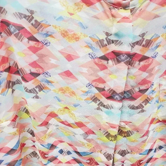 CAbi Style 760 Sheer Avery Aztec Tunic Button Down Top - Picture 3 of 6